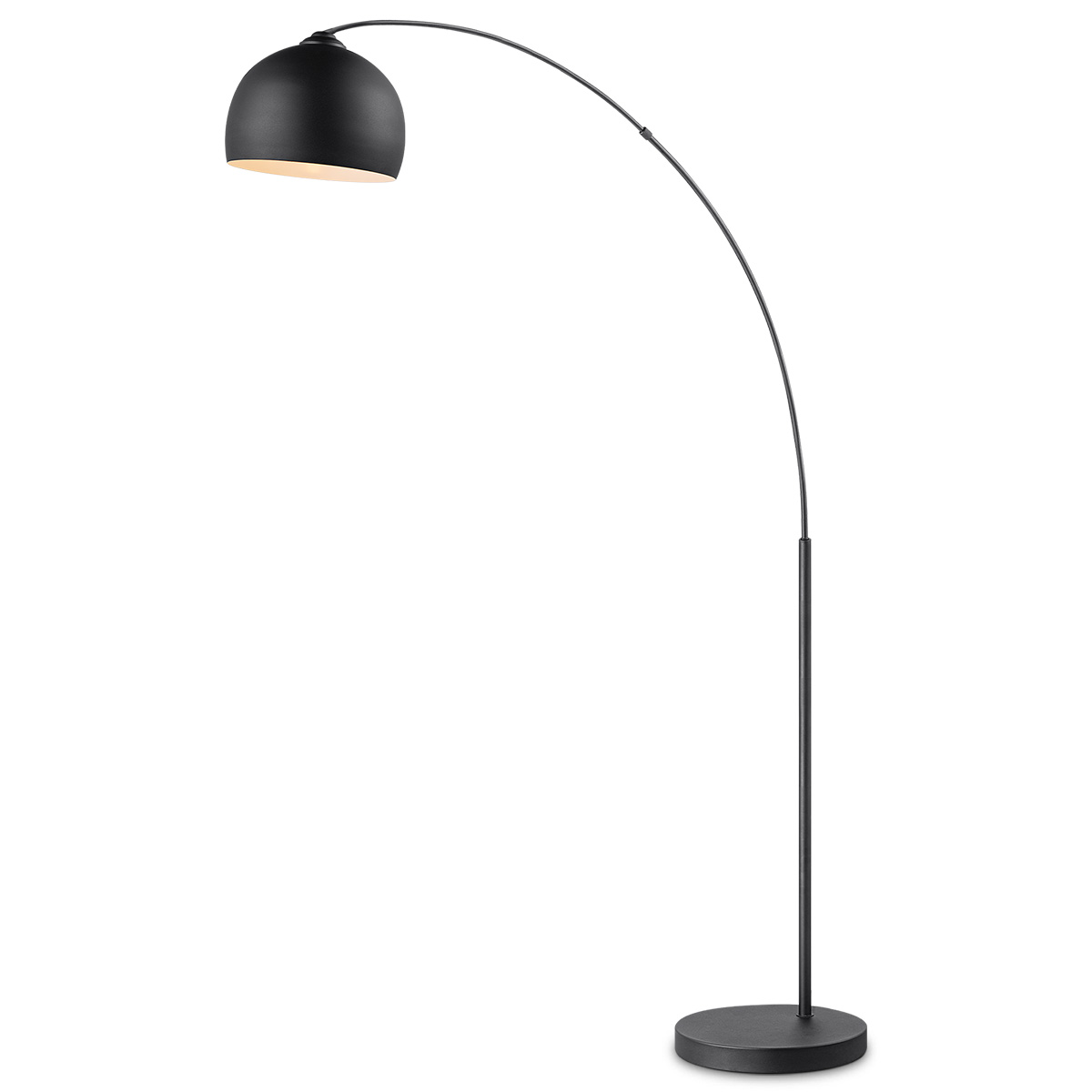 Klassieke metalen Booglamp - Staande Lamp met Lampkenkap - Zwarte - 109/31.5/172cm - Inclusief LED E27 Lichtbron 9W 806Lm - met Voetschakelaar - voor Slaapkamers en Thuiskantoren